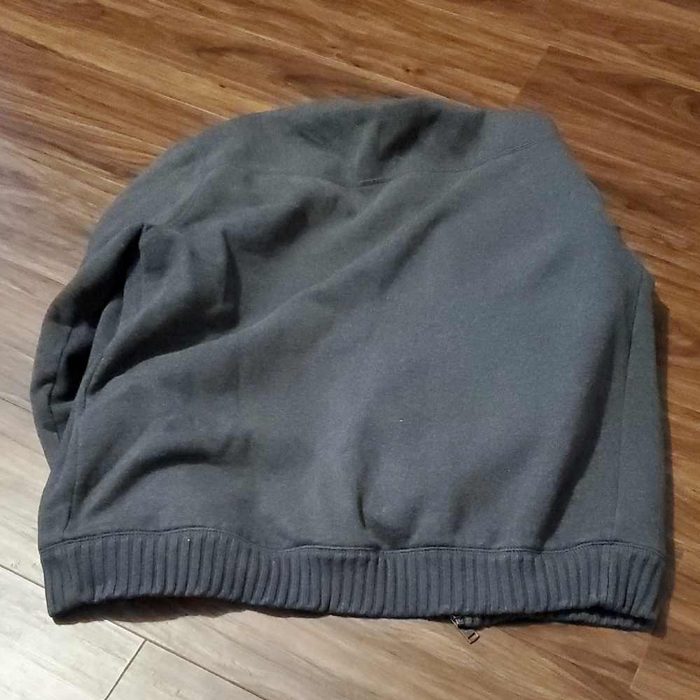 Calvin Klein Men's Charcoal Full-Zip Ribbed Collar Sweater Jacket - Picture 10 of 10